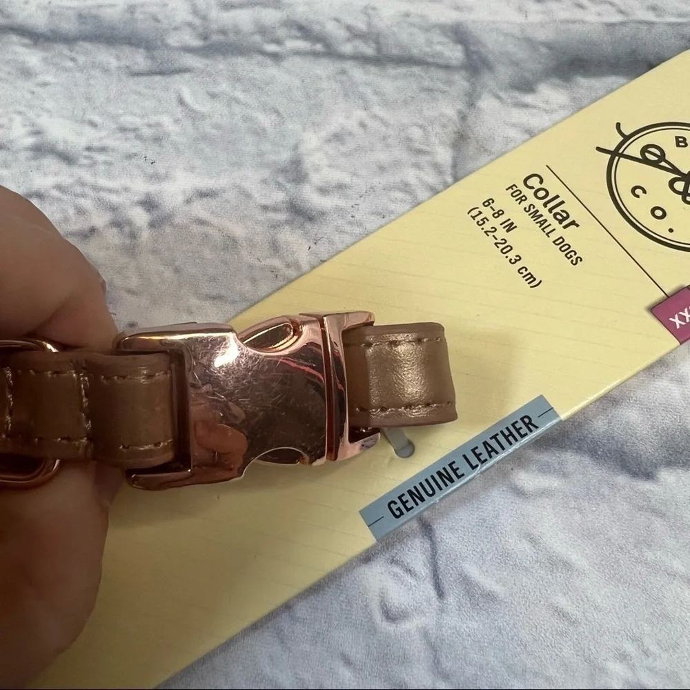 Dog collar genuine leather size xxs